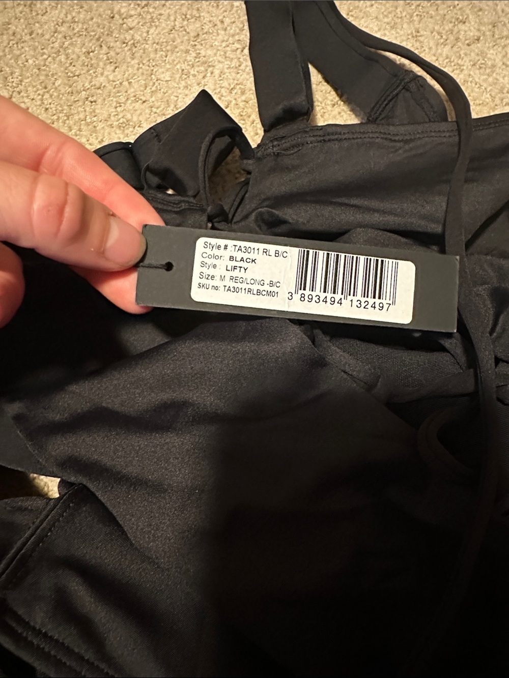 NWT TA3 Lifty one piece swimsuit black medium b/c - Picture 6 of 6
